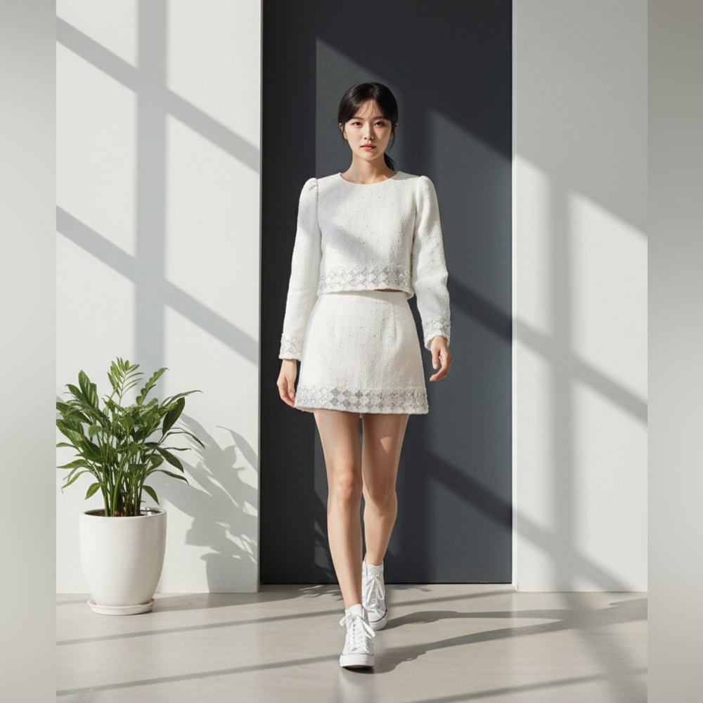 Elegant White Mini Skirt